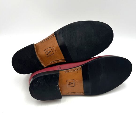 Adelante Show Co. Red Merida Chelsea Boots Leather Ankle Booties - Picture 5 of 7